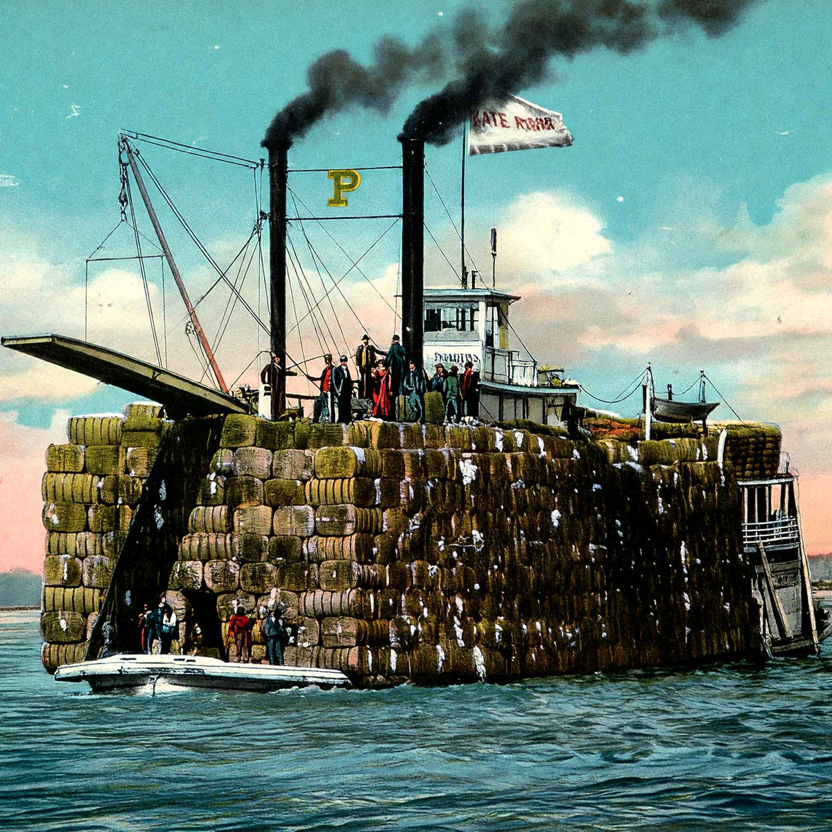 Down upon the Mississippi in 1907 vintage print