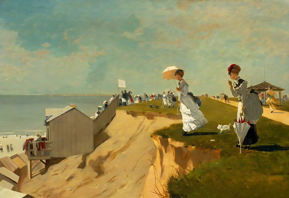 On the Beach, Long Branch, New Jersey art print by Winslow Homer (1869)
