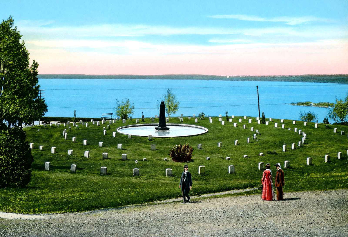 Officers Circle National Cemetery, Vicksburg vintage print