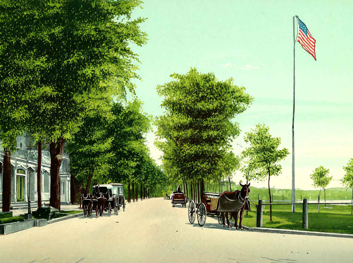 River Street, Wilkes-Barre, PA in 1907 vintage print