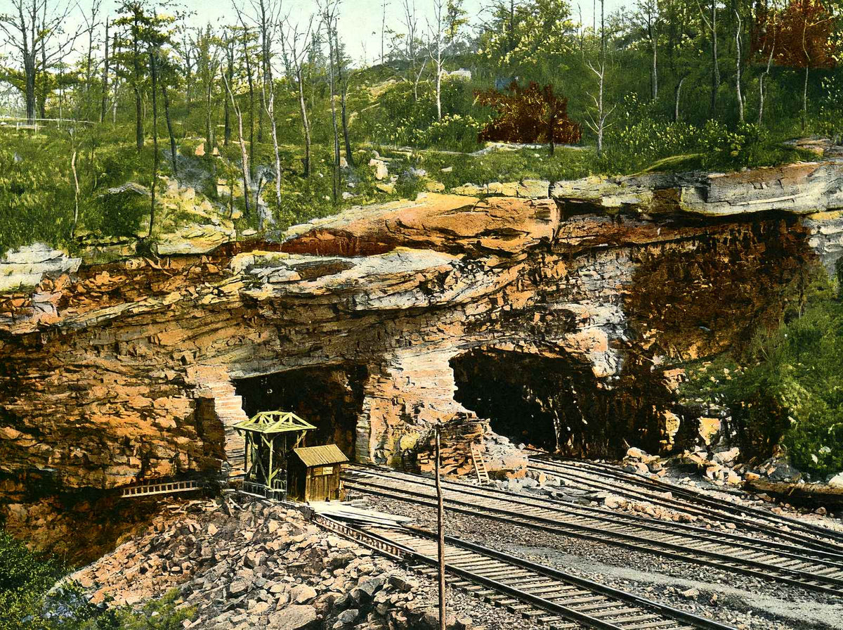 RR Tunnel in Nay Aug Park, Scranton PA 1907 vintage print