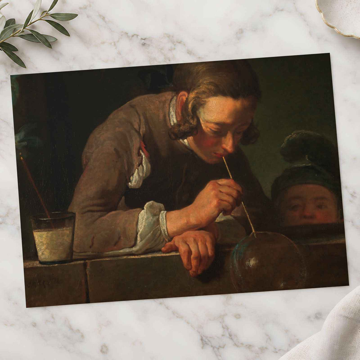 Soap Bubbles art print by Jean Siméon Chardin (1733)