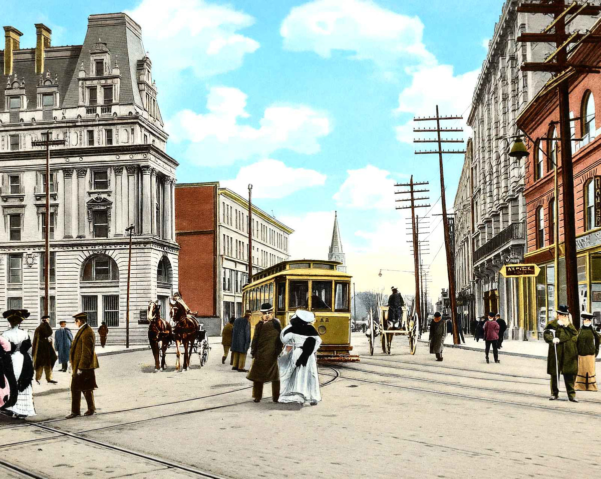 Market Street, Paterson, NJ in 1905 vintage print
