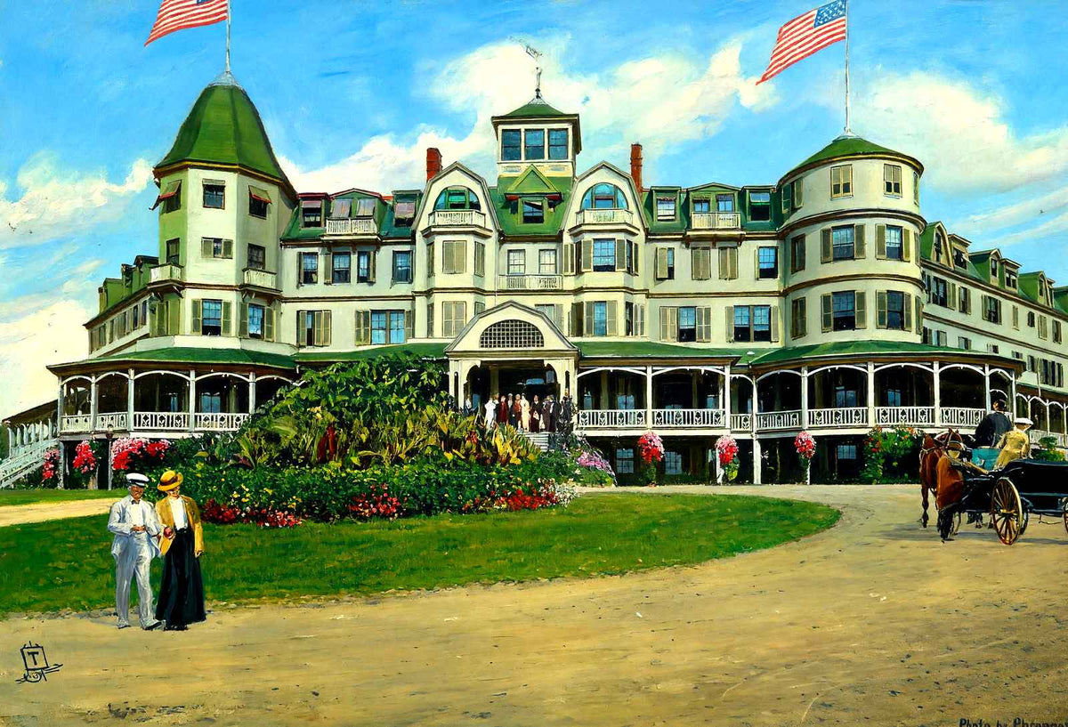 Buena Vista Springs Hotel, PA in 1907 painting