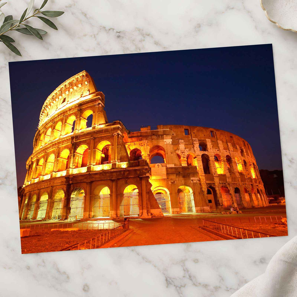 Roman Colosseum Glowing Warm Photo Print Wall Decor