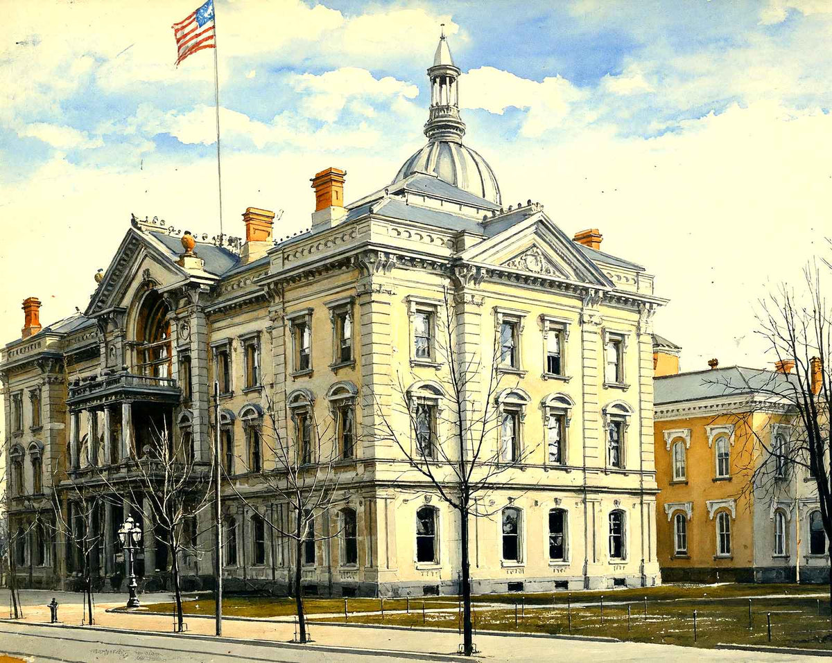 State Capitol, Trenton, NJ in 1905 art print