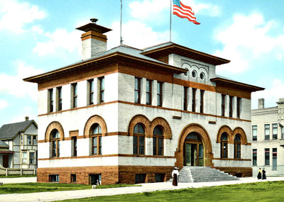 Post Office, Sheboygan, WI in 1907 vintage print