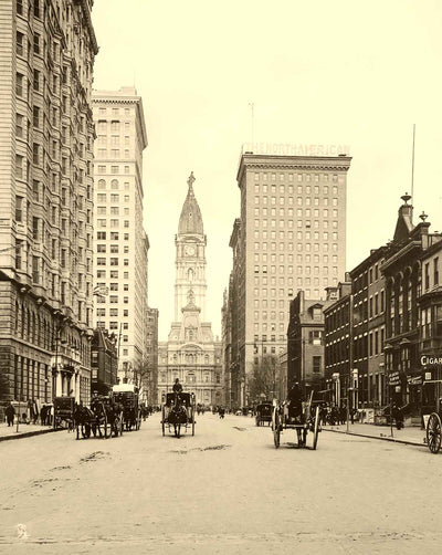 Broad Street Looking North, Philadelphia 1904 photo print
