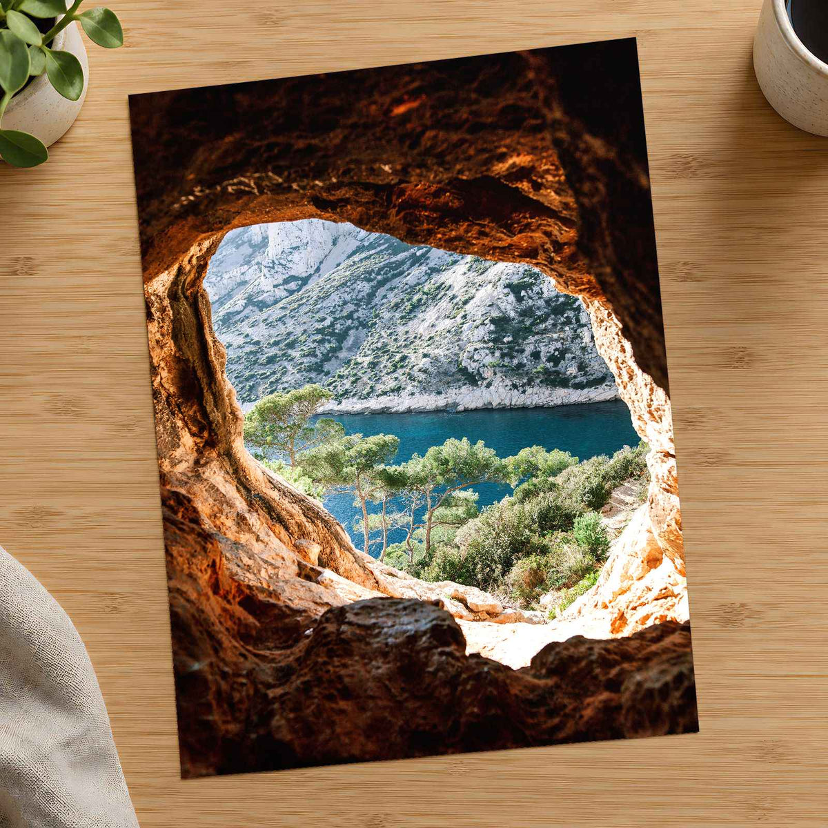 Lake Through a Cave on the Mediterranean Sea by Elisabeth Jurenka Photo Print Wall Decor