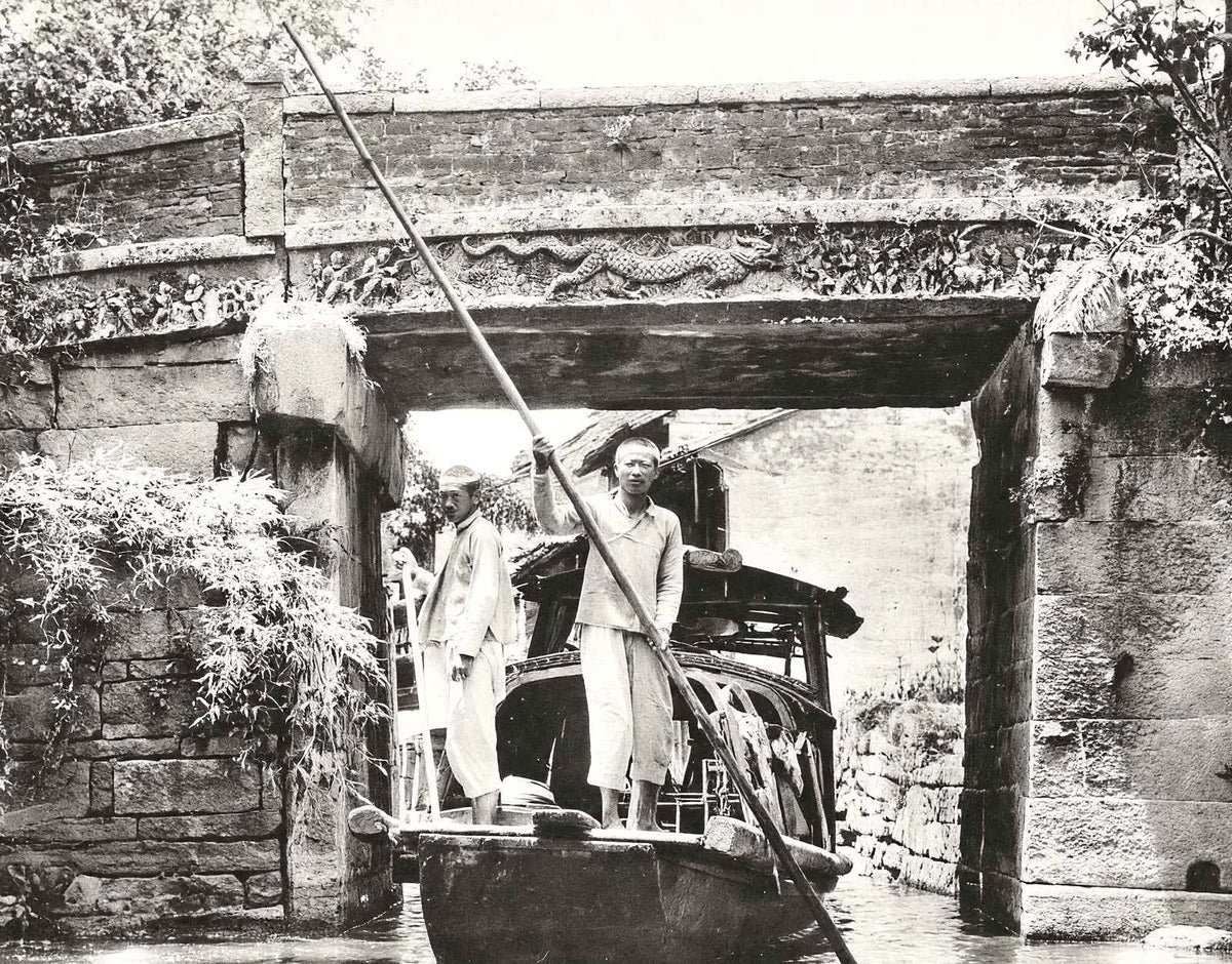 Canal Scene Near Shanghai, China restored photo print