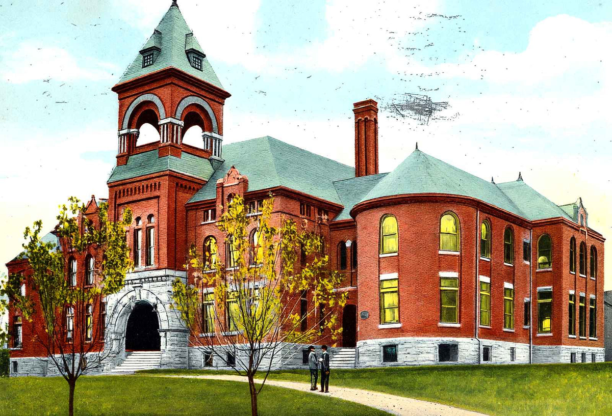 Washington Pa High School in 1909 vintage print