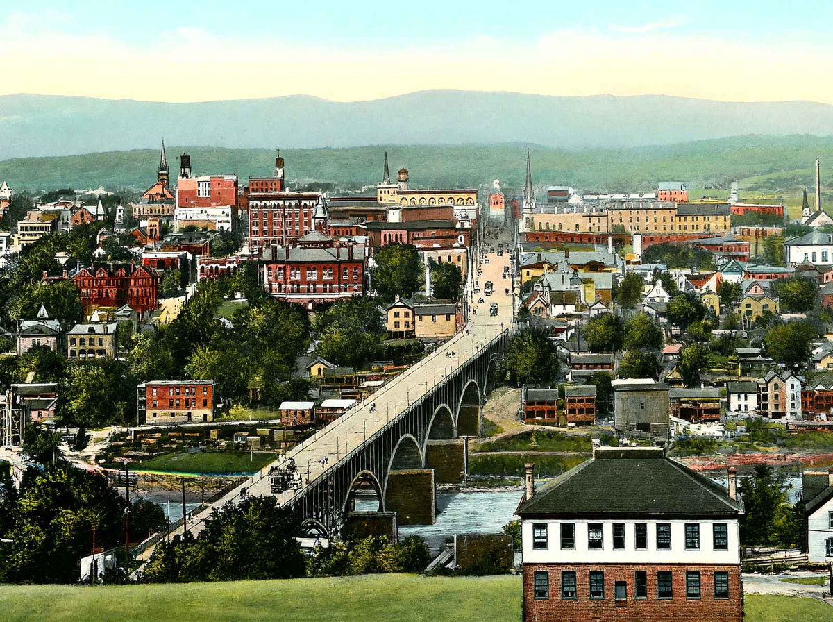 Bird's Eye View, Knoxville, TN in 1908 vintage print