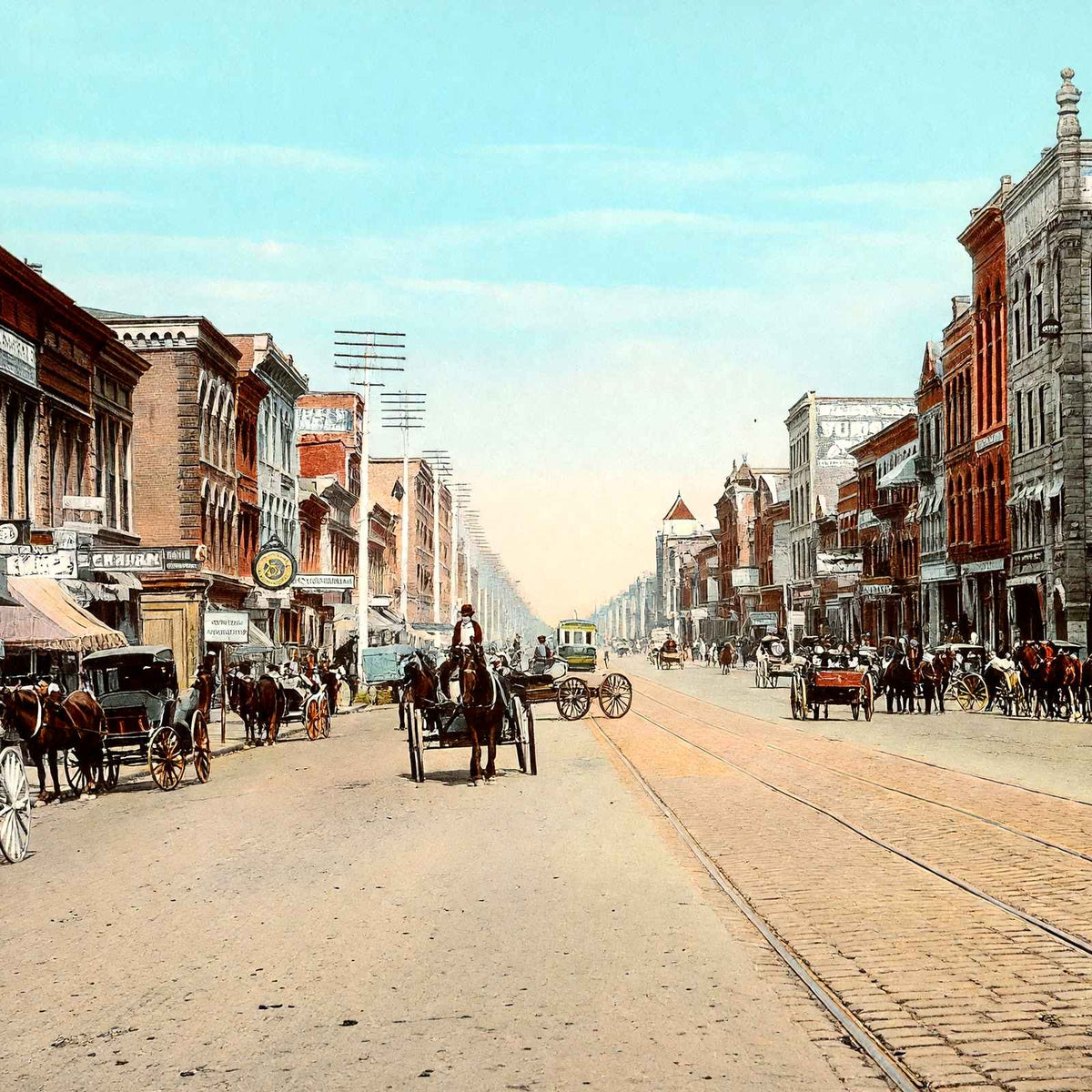 Market Street, Chattanooga, TN in 1905 vintage print
