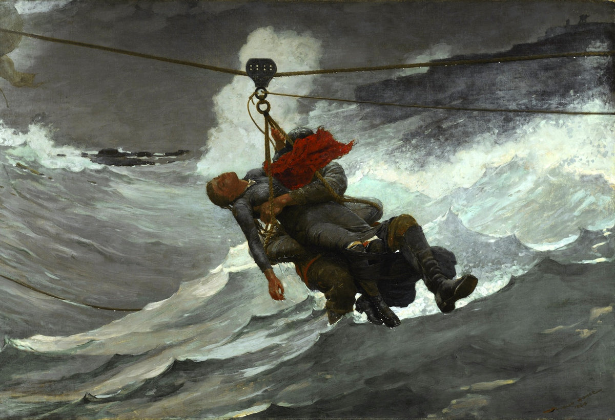The Life Line painting print by Winslow Homer (1884)