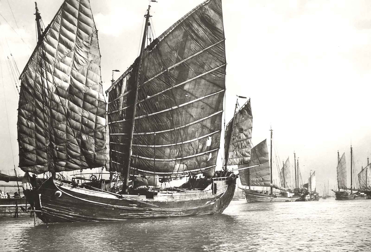 On the Whangpoo, China vintage photo print