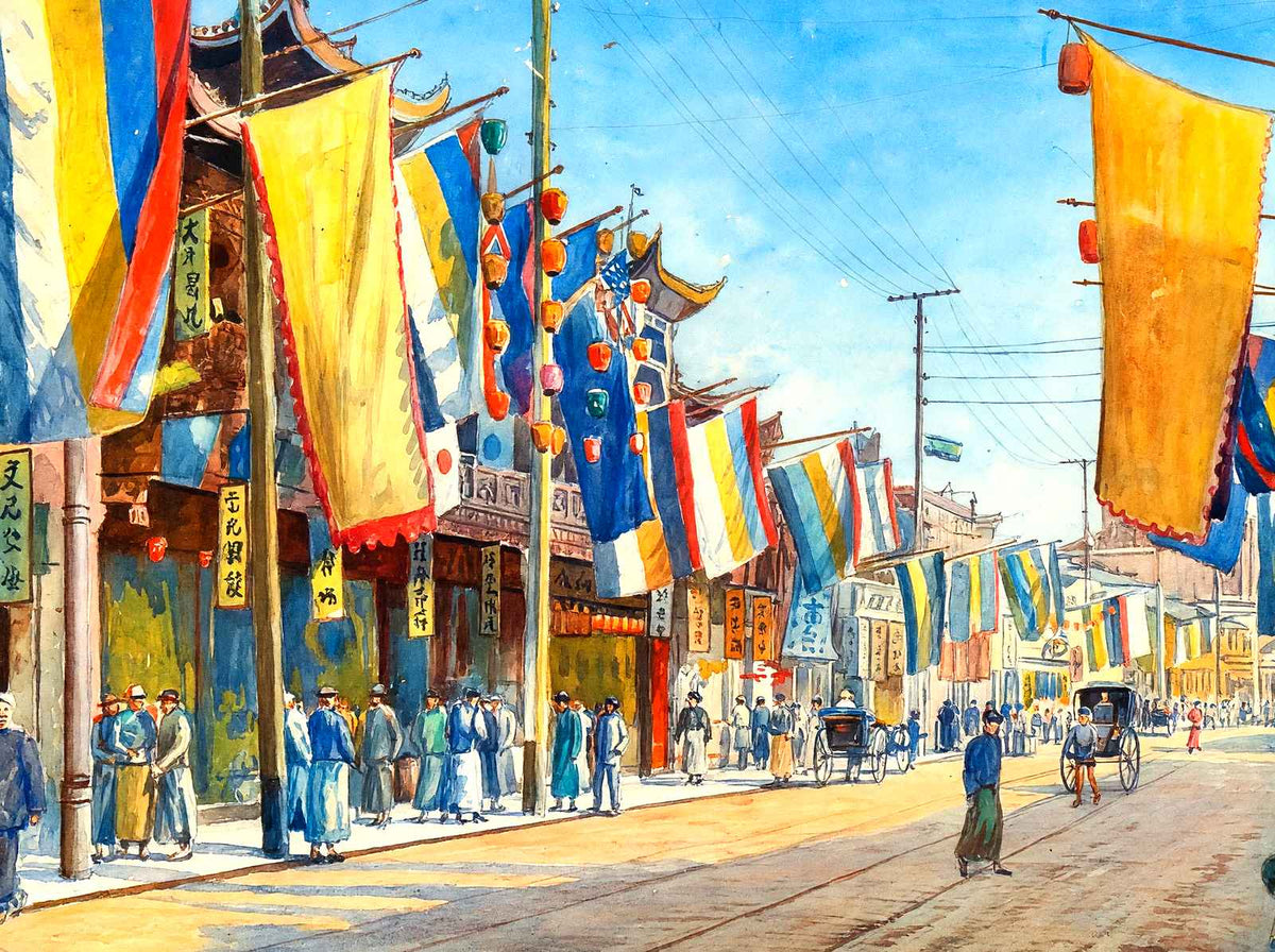 Nanking Road, Shanghai, China art print