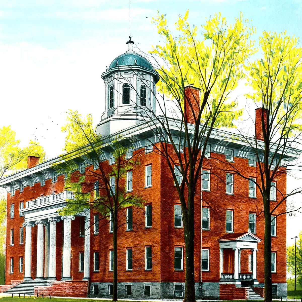Lawrence University, Appleton, WI in 1905 vintage print