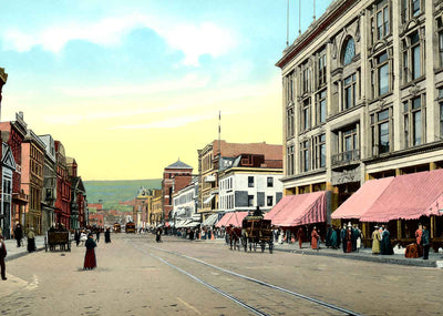Lackawanna Avenue, Scranton, PA in 1907 vintage print