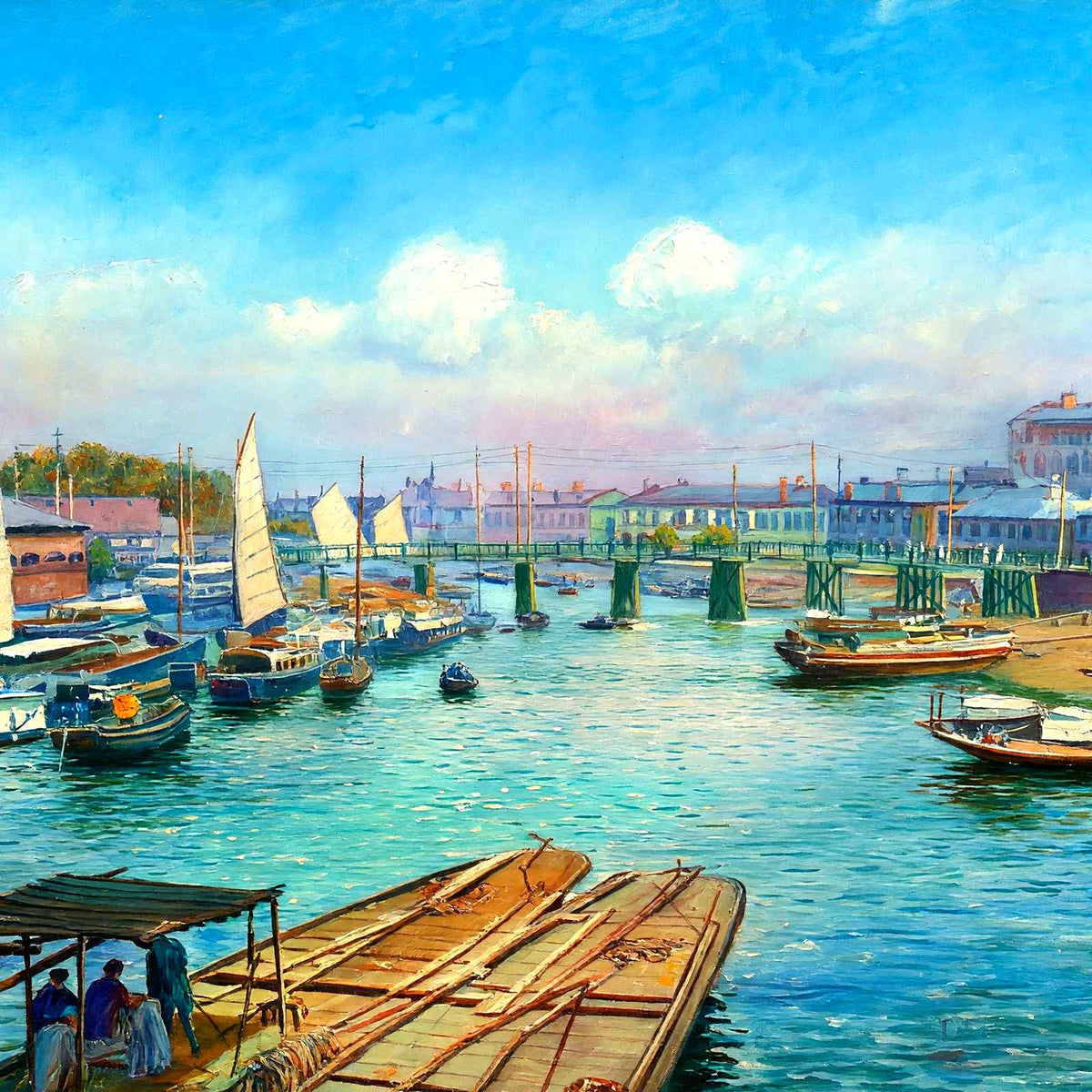 Soochow Creek, Shanghai, China painting