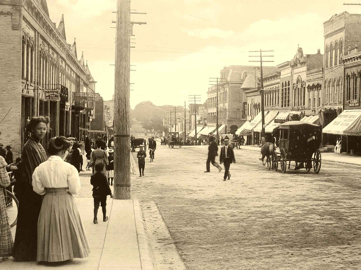 Main Street Looking West, Stoughton WI (1907) vintage print