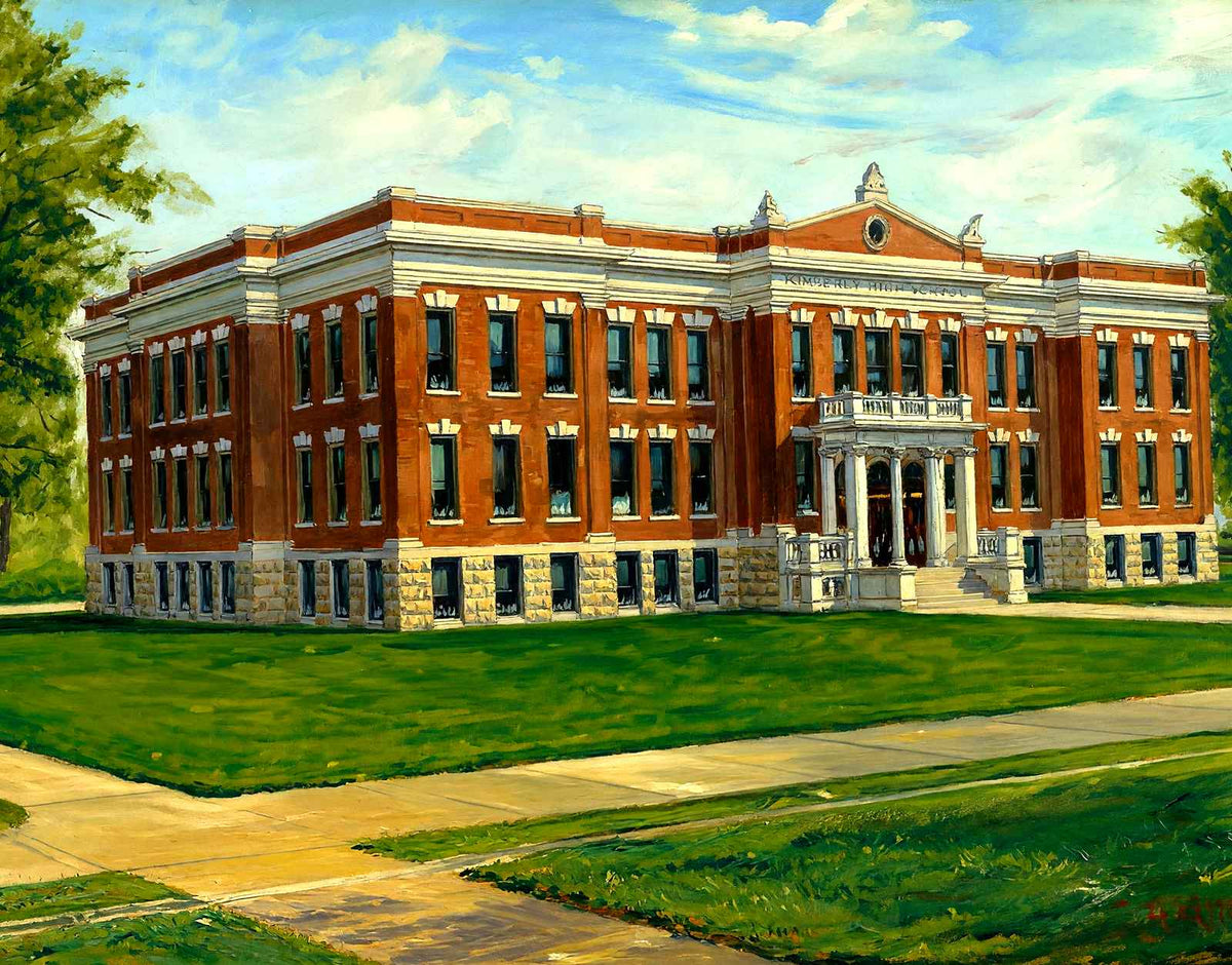 Kimberly High School, Neenah, WI in 1905 art print