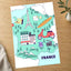 Map of France with Regional Illustrations by Tri wiranto Art Print Wall Decor