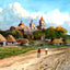 Suburbs of Matanzas, Cuba in 1923 vintage print
