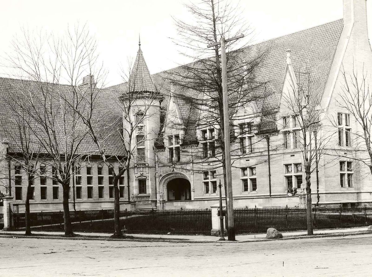 Public Library, Scranton PA in 1905 vintage print