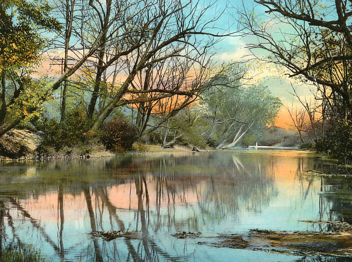 Swannanoa River, Asheville, NC in 1906 vintage print
