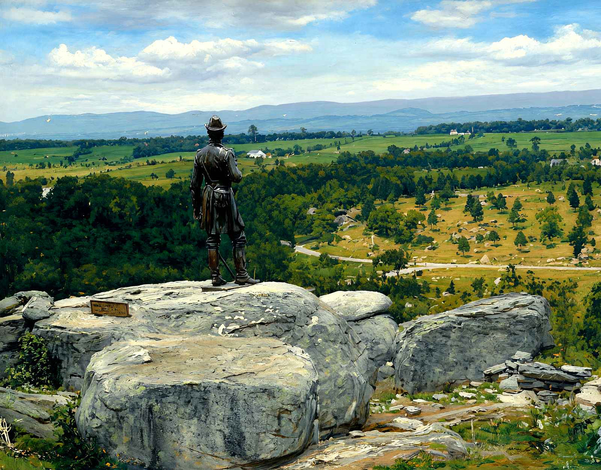 Genrtal Warren's Statue, Gettysburg PA 1904 art print