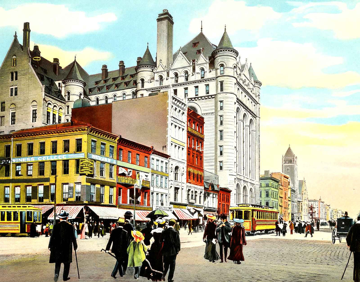 Broad Street from Market Street, Newark, NJ vintage print