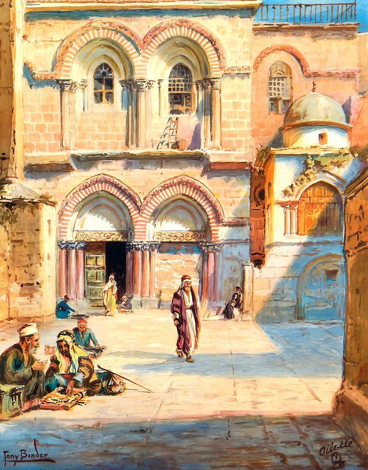 Entrance to Holy Sepulchre, Jerusalem painting