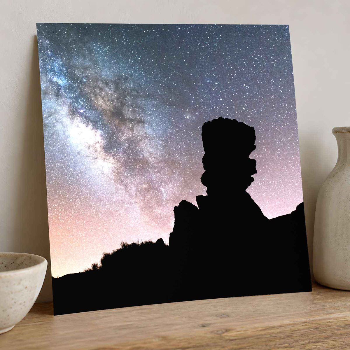 Rocky Silhouette with Stars, Tenerife, Spain by Sarah Smith Photo Print Wall Decor