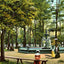 Fountain Park, Sheboygan, WI in 1907 vintage print