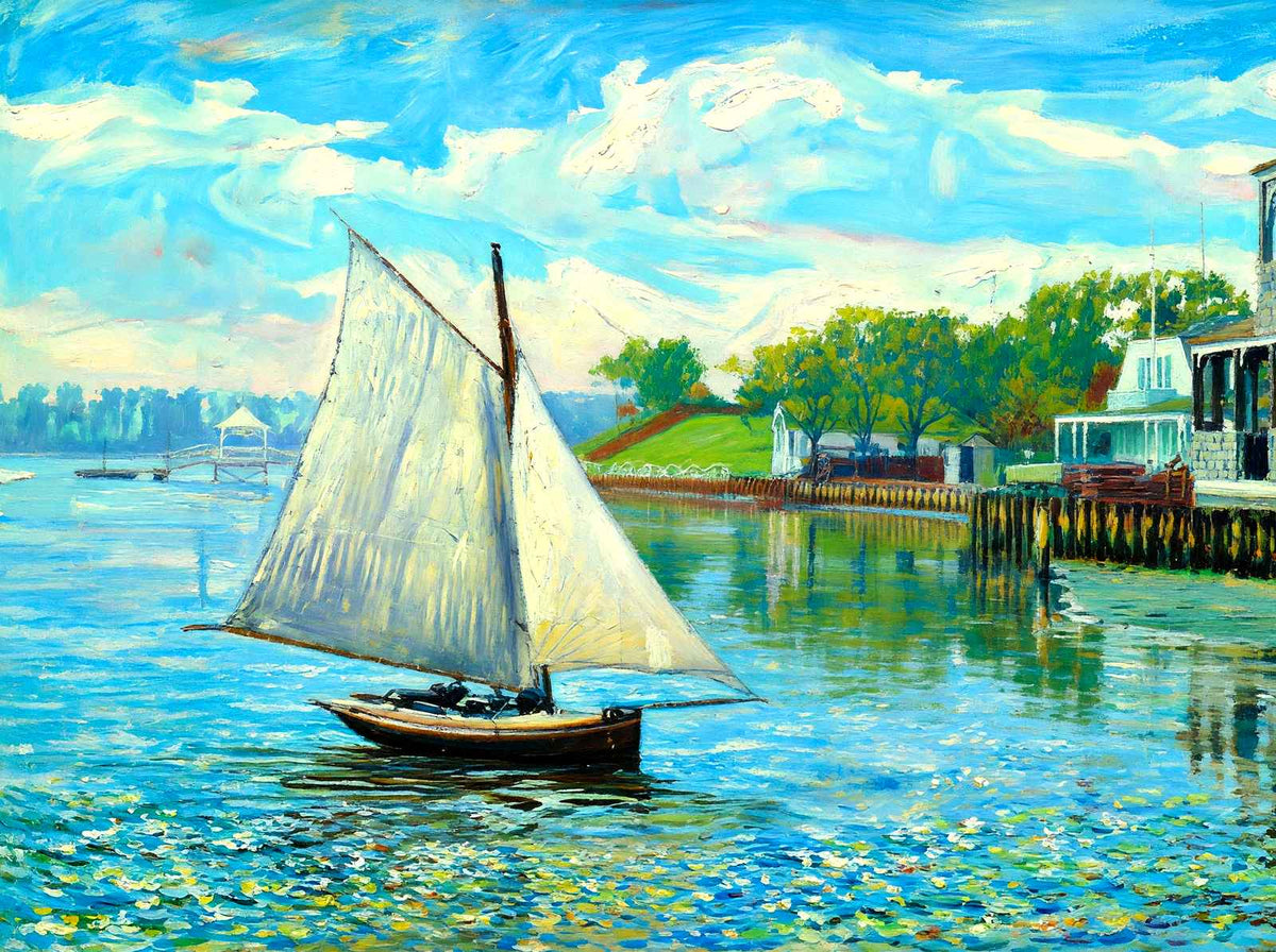Shrewsbury River, Red Bank, NJ in 1906 art print
