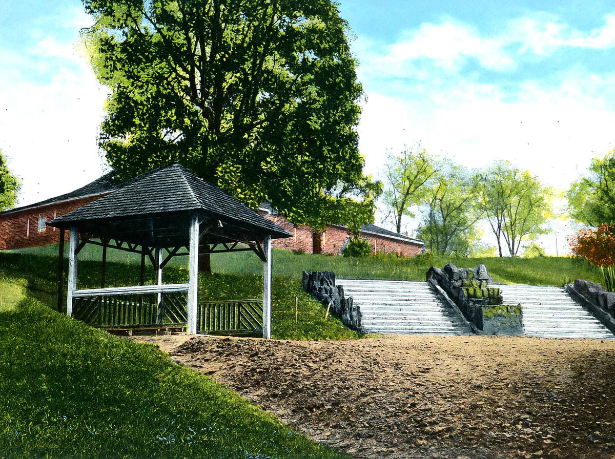 Spring & Steps, Cascade Park, New Castle 1906 vintage print