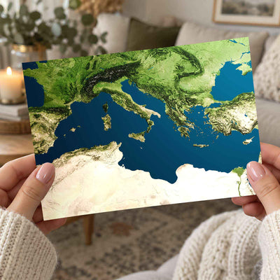 Mediterranean Sea from Above by A Chosen Soul Photo Print Wall Decor