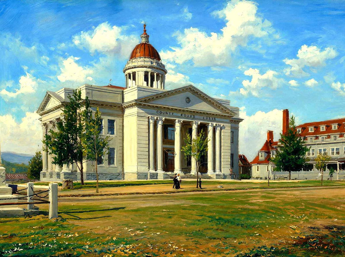 Court House, Hendersonville, NC in 1907 art print