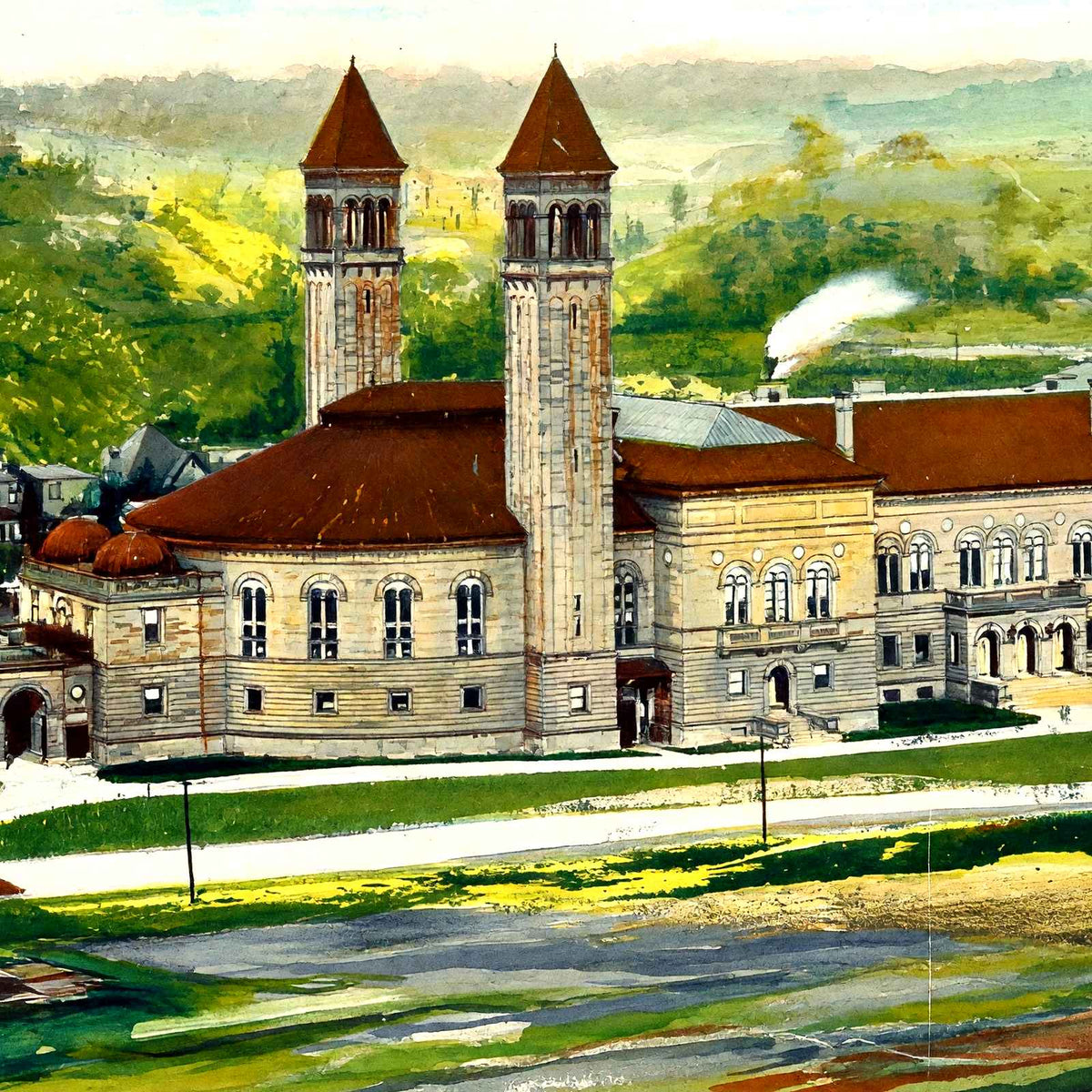Carnegie Library Schenley Park, Pittsburgh PA art print