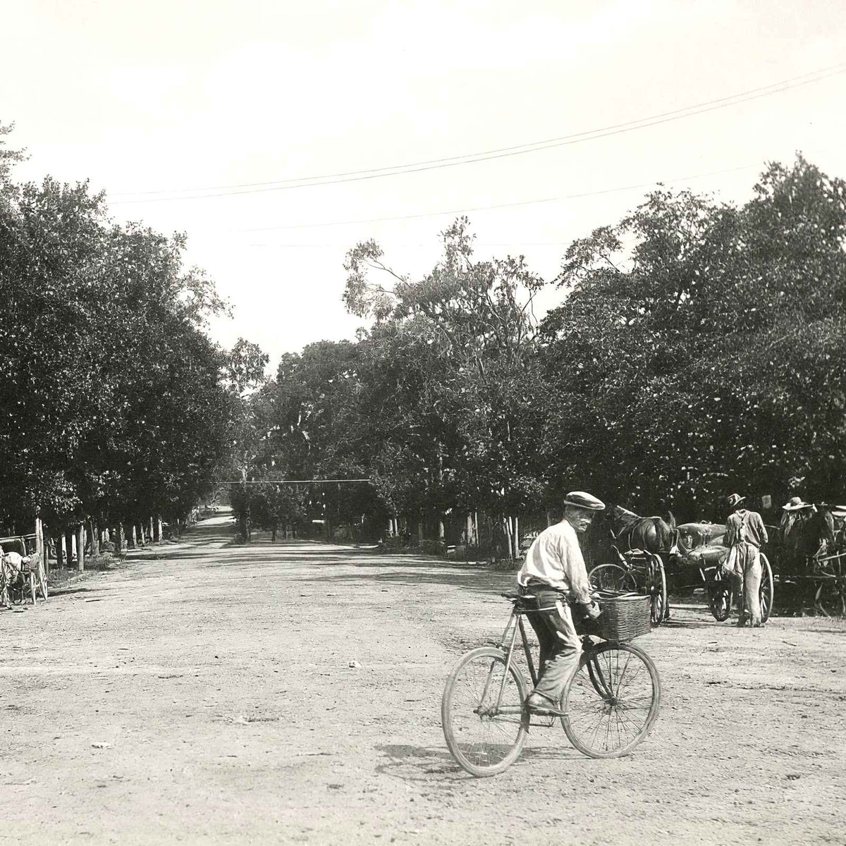 West Inniss Street from Square, Salisbury NC restored photo print