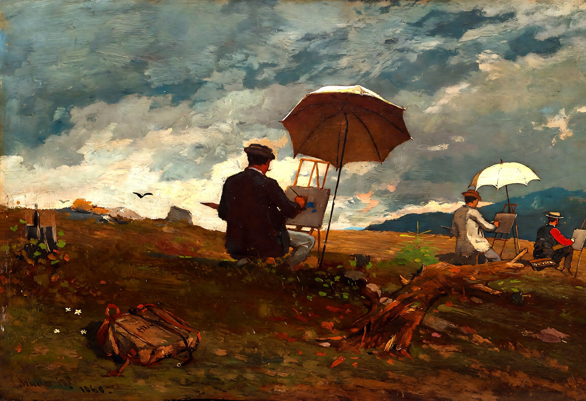 Artists Sketching in the White Mountains painting print by Winslow Homer (1868)