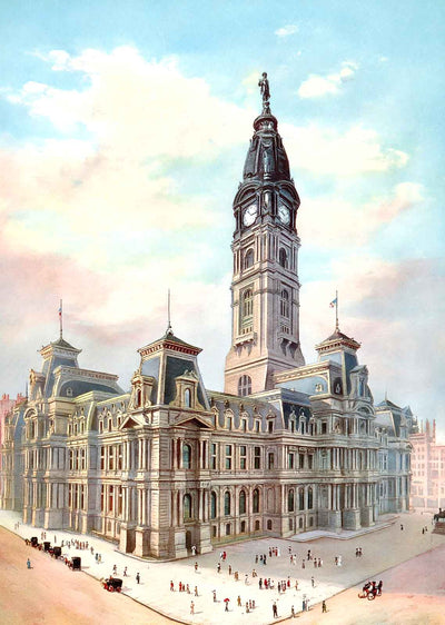 Public Buildings, Philadelphia PA vintage print