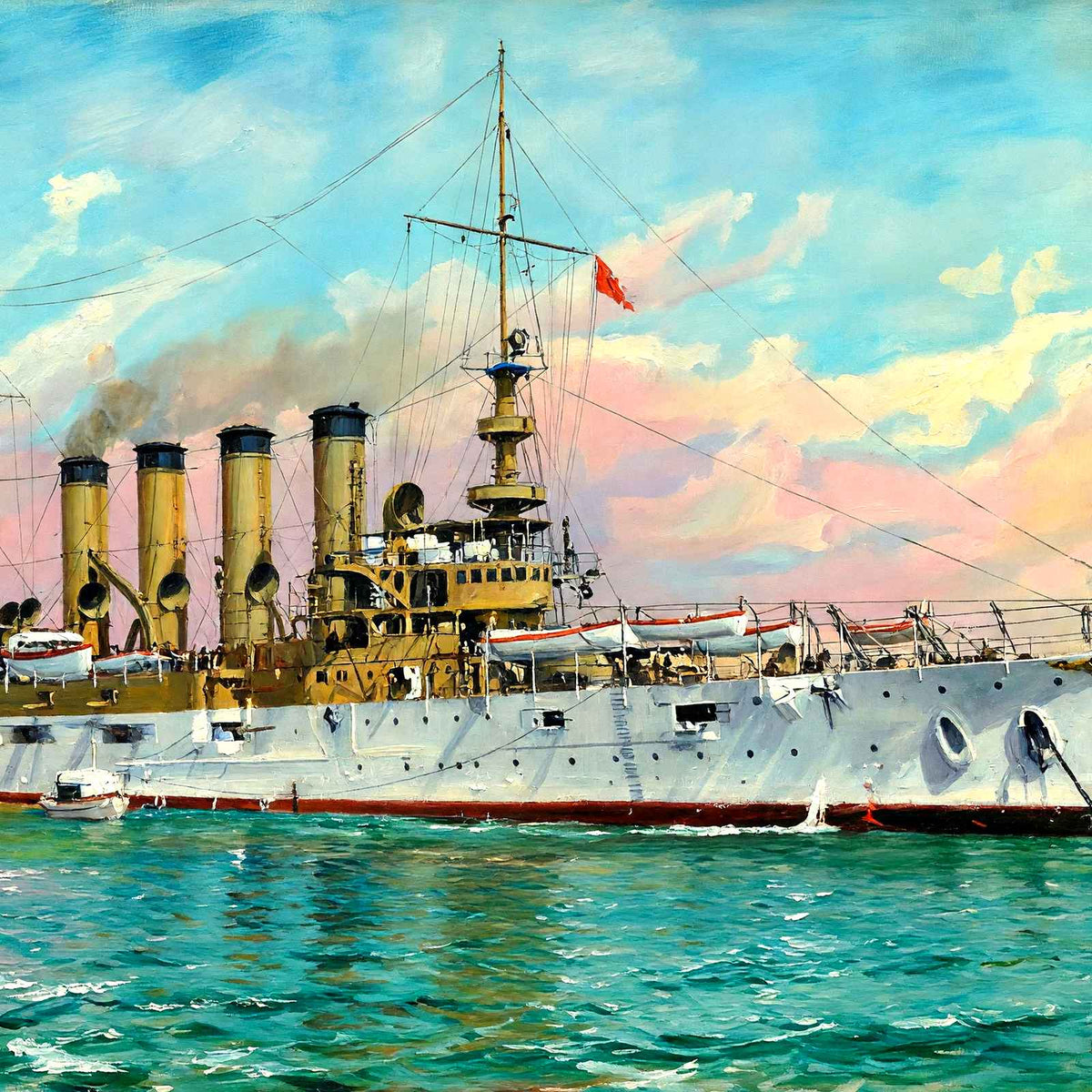 Cruiser Pennsylvania in 1905 art print