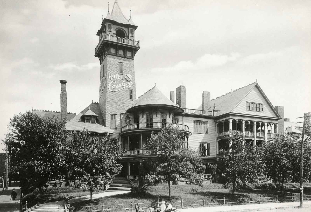Historic Hotel Carrolina Durham NC in 1904 vintage photo print