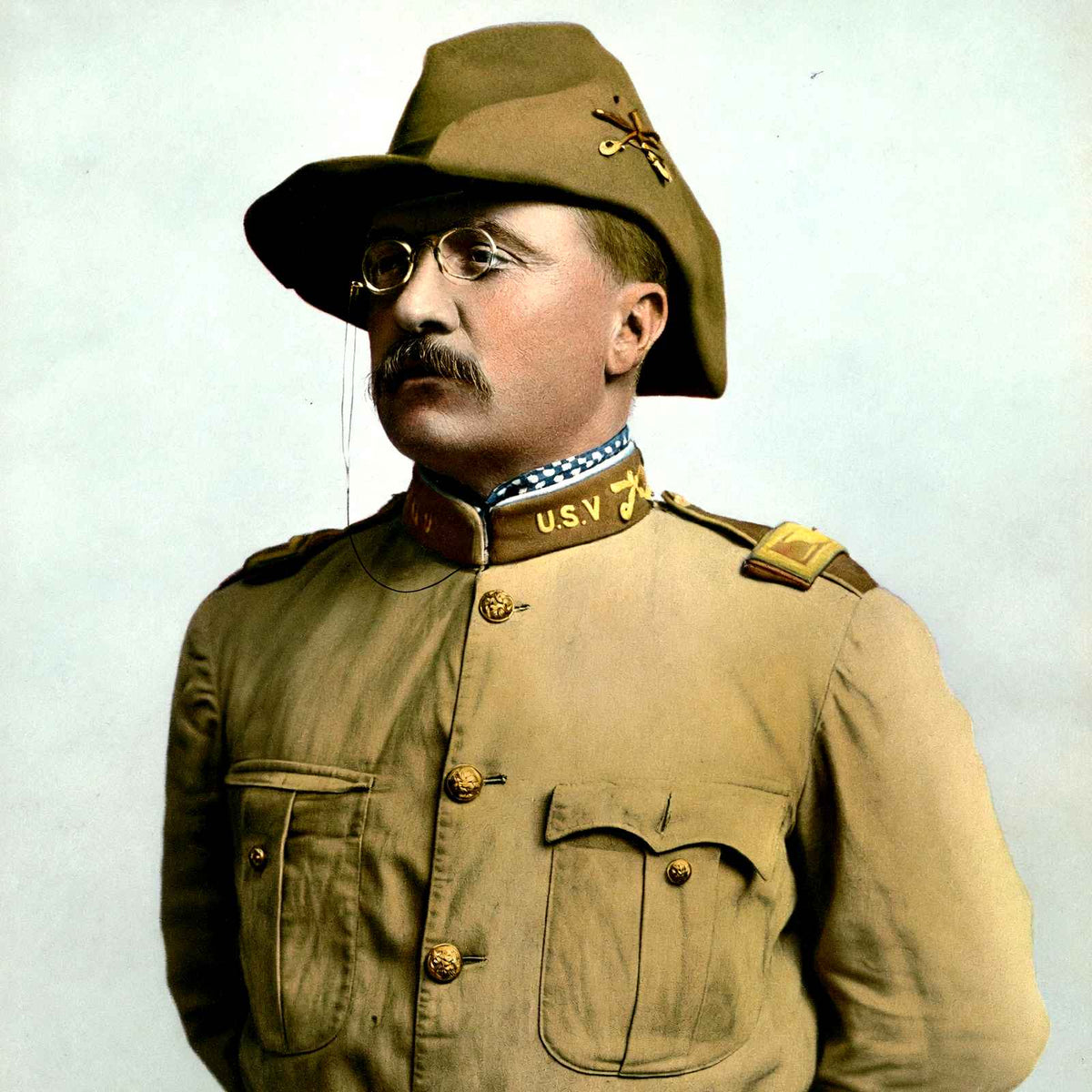 Theodore Roosevelt as a Rough Rider in 1906 vintage print