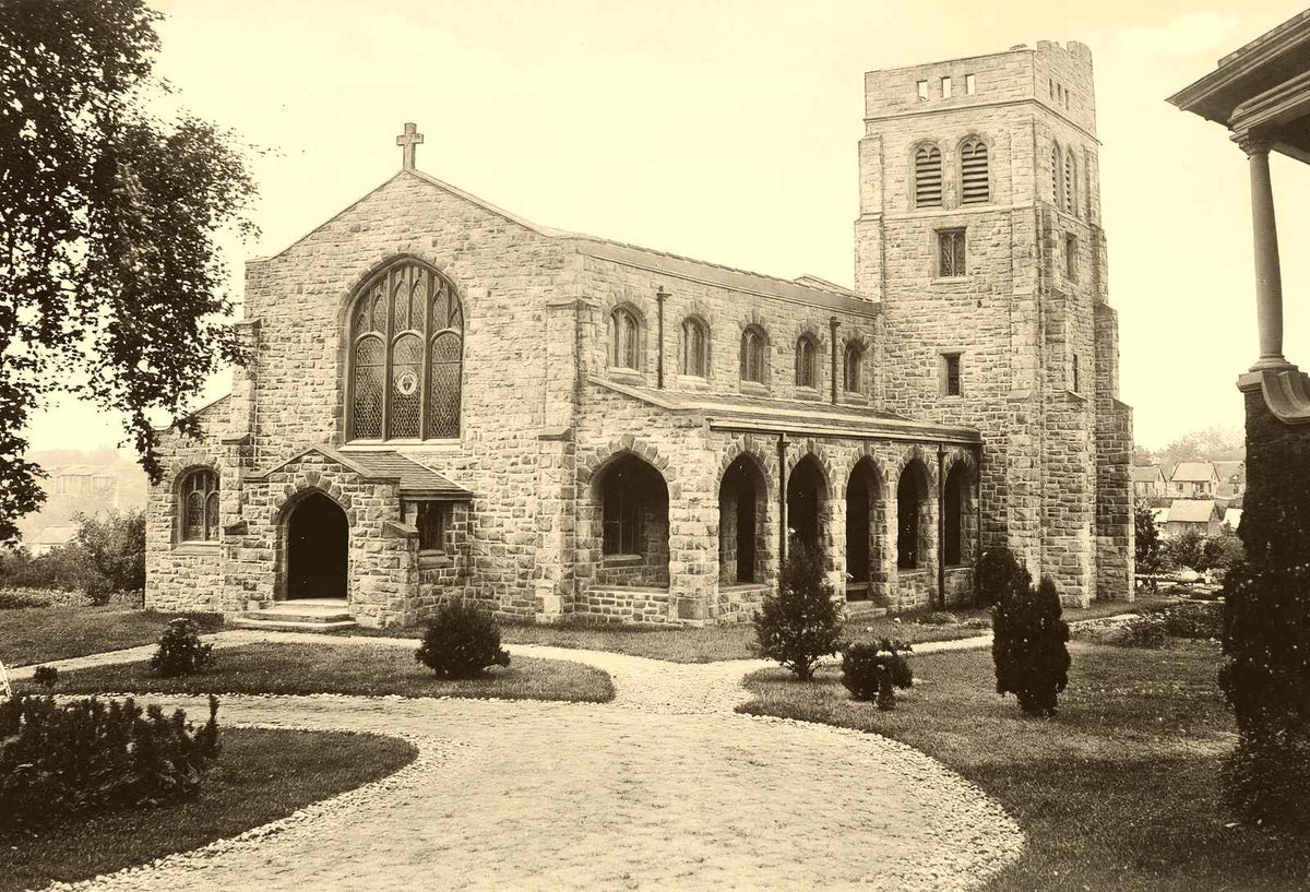 Hill School Chapel, Pottstown, PA in 1904 vintage print