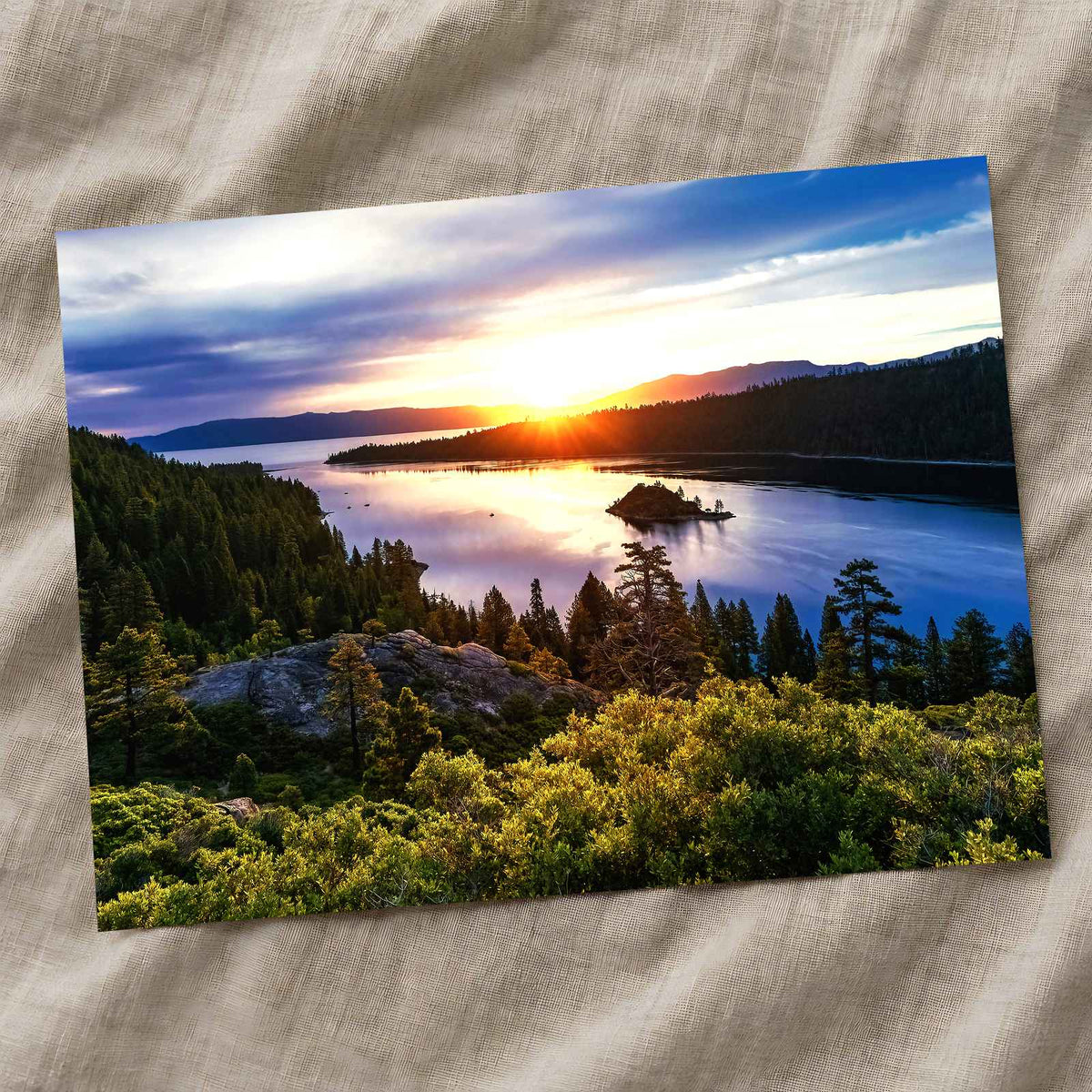Lake Tahoe Sunset Photo Print Wall Decor