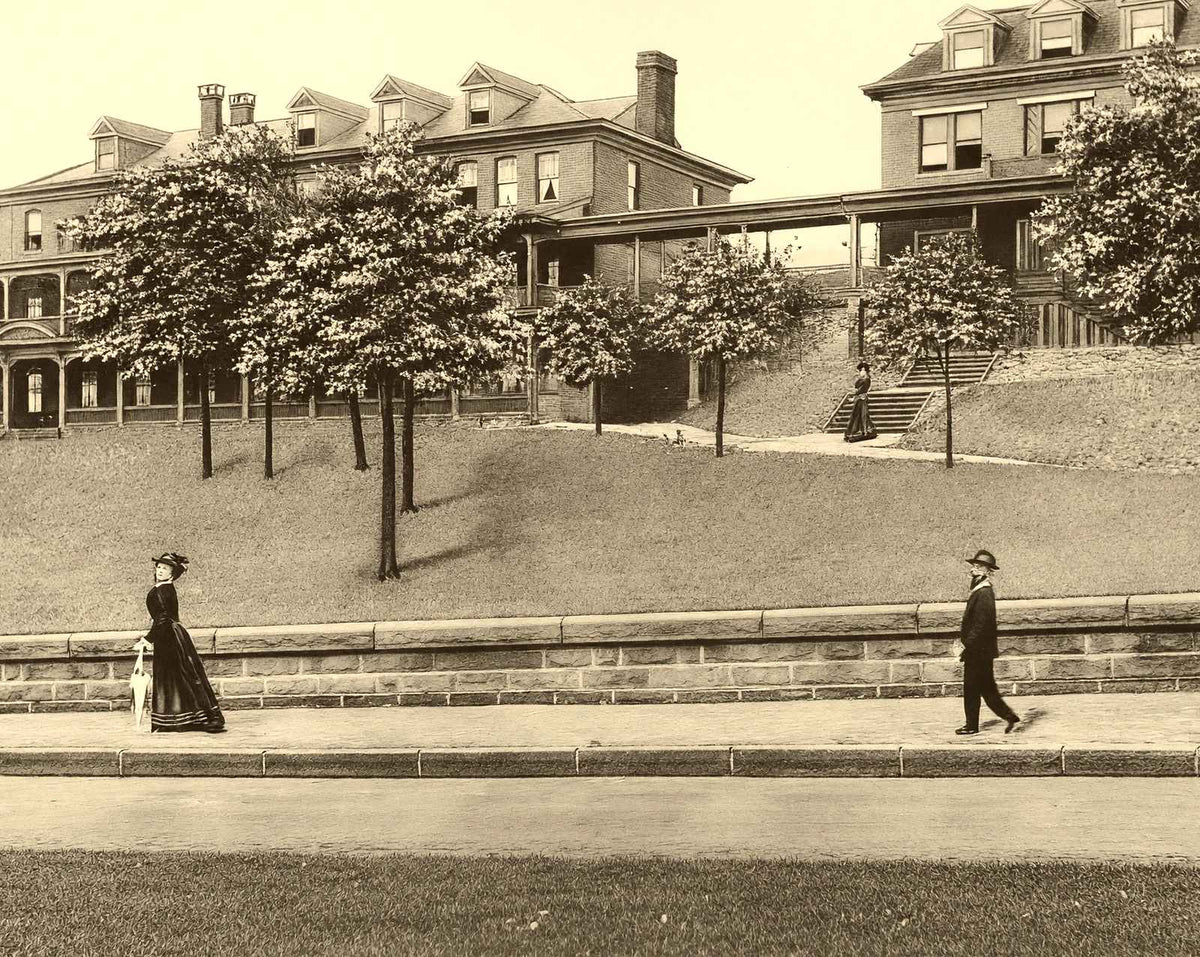 Altoona Hospital and Nurses' Home, PA 1908 restored photo print