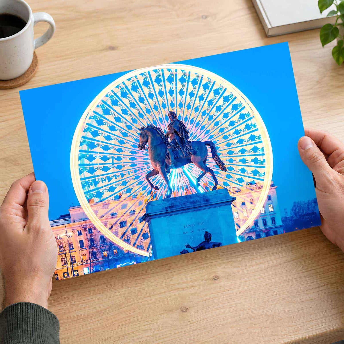 Statue of King Louis XIV in Lyon, France Art Print Wall Decor