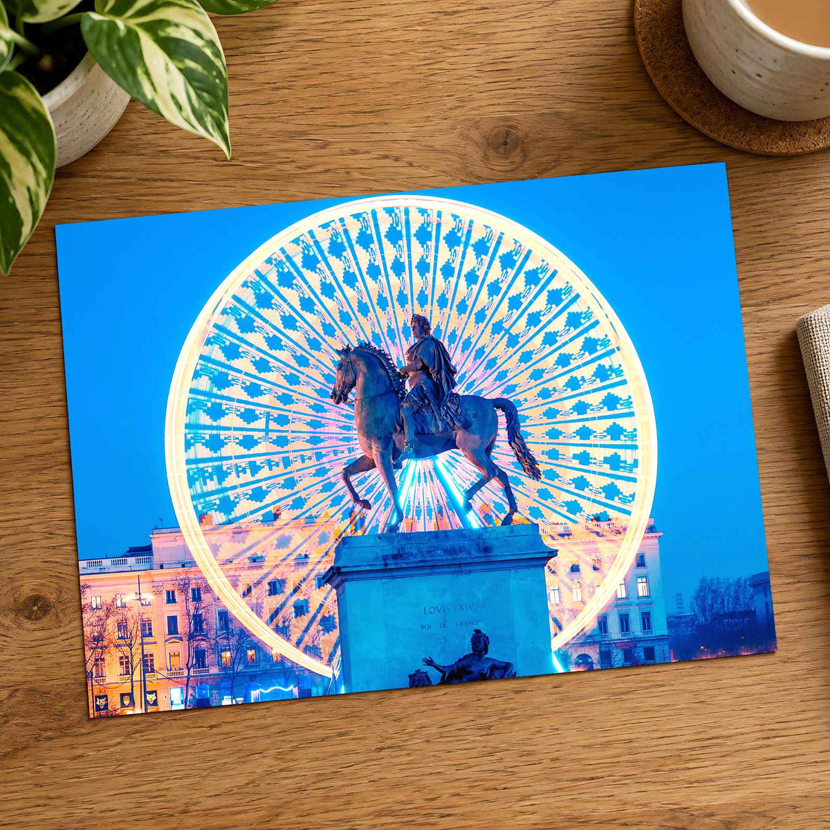 Statue of King Louis XIV in Lyon, France Art Print Wall Decor